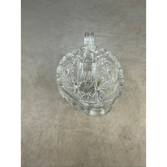 EAPG Vintage Imperial Zippered Heart Pitcher Glass Manganese Glow - Picture 6 of 11